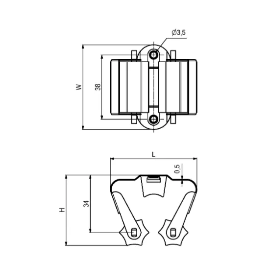 Kosteskaftklemme veggfeste til Ø25mm skaft