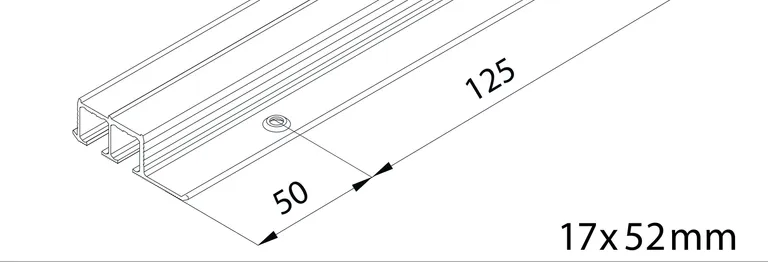 Skinne Eku Clipo 16 For Innfresning 2-Spor 16GS Glassdører 3,5m