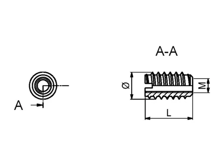 Innskruingsmuffe M6x12x15mm Stål Ubehandlet
