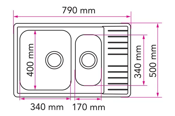 Kjøkkenvask Stala Lyria 1,5 Kum M/Rille Vendbar 
