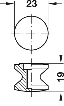 Trykknapp Til Trykklås  19mm Front Matt Krom