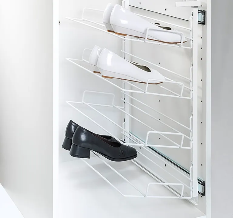 Uttrekk Pelly For Sko Sidemontert 4 Hyller Sølv