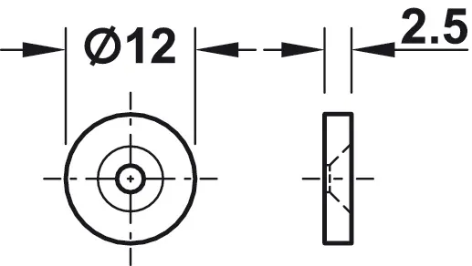 Magnetlås Ø8mm 2kg Innfresning Sort