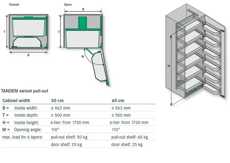 Høyskapsuttrekk Kesseböhmer Tandem hvit/krom  