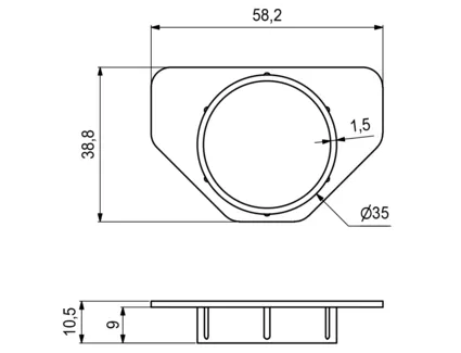 Dekkpropp Ø35mm M/Vinger - Flere Farge