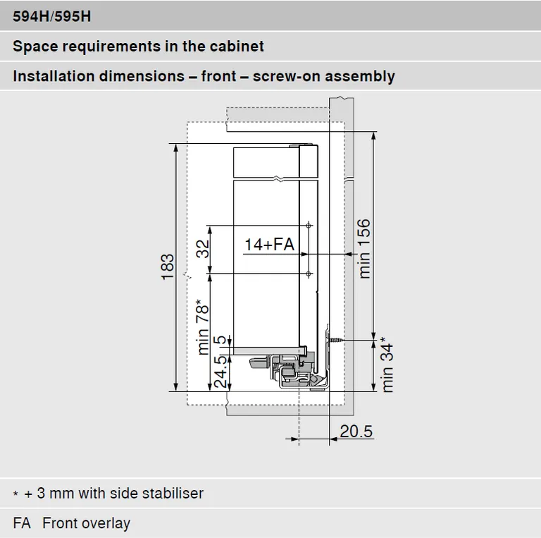 Plicobox D450 x B568 x H170 mm 7/8 uttrekk 25 kg karbon svart