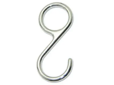 S-krok for garderoberør Ø25mm blank krom