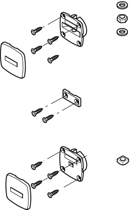 Beslagsett til dørretter Planofit 1 gjengestang - flere farger