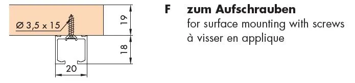 Skinne Eku Clipo 36 Utenpåliggende 1-Spor 3,5m