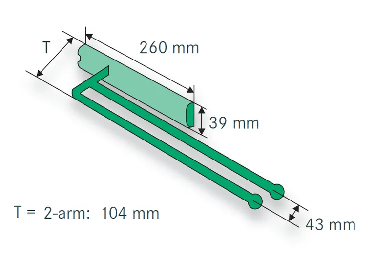Håndkleuttrekk Kesseböhmer 2-Arm Krom