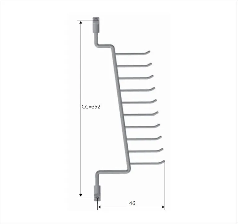 Slipsholder Pelly 363x146mm Krom 