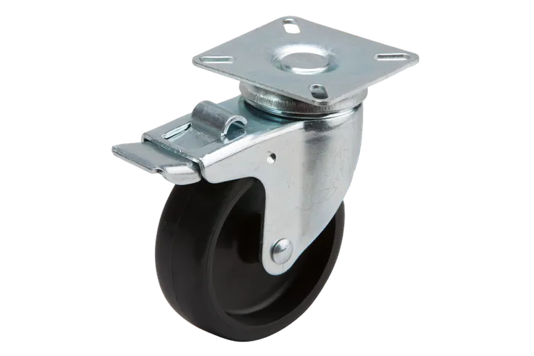 Møbelhjul Ø75mm M/Brems 45 kg