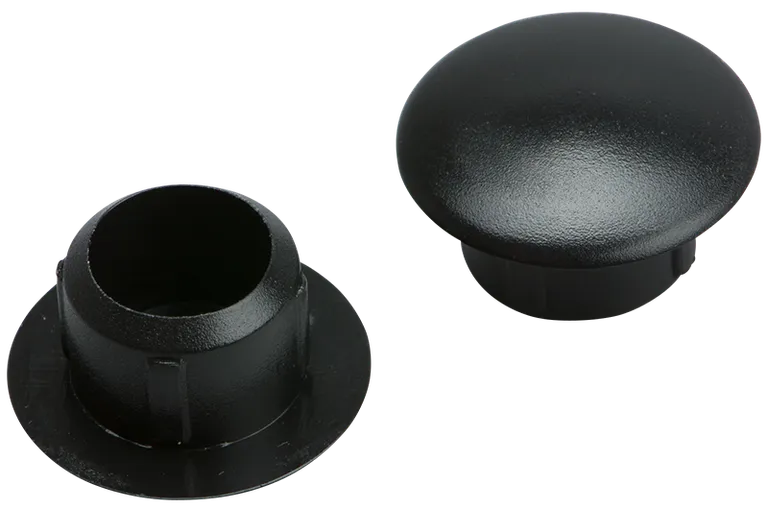 Dekkappe Plast Ø15mm Tapp-6,5mm Sort