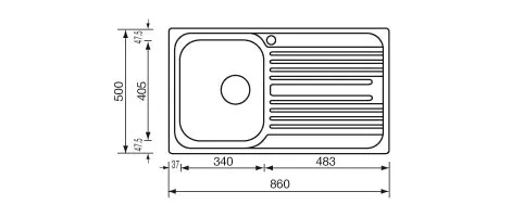 Kjøkkenvask Atlantic 1 Kum M/Rille Stål 