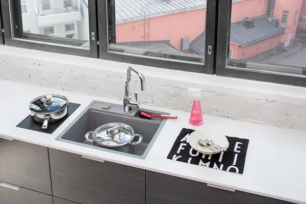 Komposittvask Stala Combo 1 Kum Plan & Underlim Grå 