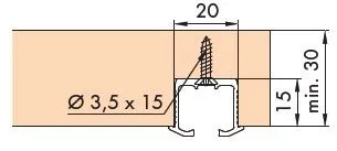 Skinne Eku Clipo 36 Innfresning Skrufesting 1-Spor 3,5m 