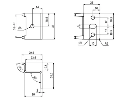 Opphengsvinkel 28mm Hvit