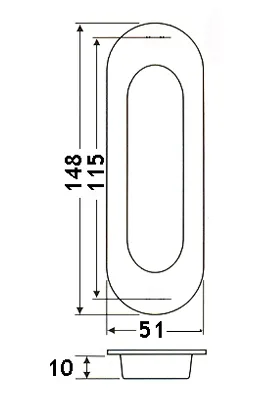 Skyvdørsskål Oval Matt Sort