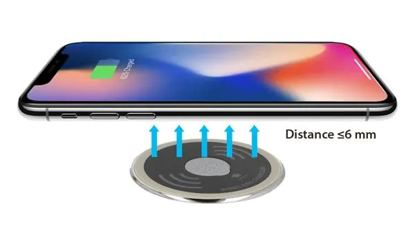 Ladeplate Trådløs USB-A/C Ø60mm 1,1m Kabel QC3.0