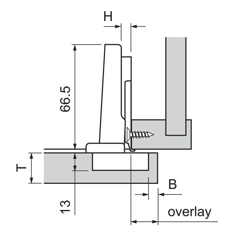 Hengsel Blum 110° Utenpåliggende U/Fjær Inserta Svart Onyx 